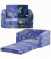 AIYAPLAY 2 in 1 Kids Folding Bed with Glow in The Dark Cosmic Design, Blue