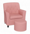 AIYAPLAY Kids Sofa Set with Footrest for Playroom Bedroom, Pink
