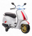 AIYAPLAY Vespa Licensed 12V Kids Electric Motorbike w/ 2 Training Wheels - White