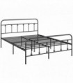 HOMCOM 5ft Metal King Platform Bed Frame w/ Underbed Storage Headboard Black