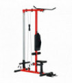 SPORTNOW Pull Up Station Power Cage with Adjustable Seat, Home Gym - Red