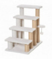 PawHut Pet Stair with 4-step Climb Ladder, Scratching Posts, White