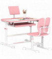 AIYAPLAY Height Adjustable Kids Desk and Chair Set w/ Tilted Desktop - Pink