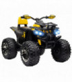 HOMCOM 12V Quad Bike ATV with LED Lights, Music, for Boys Girls, Yellow