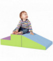 HOMCOM 2 Piece Soft Play Set for Toddler Climb and Crawl, Blue