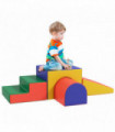 HOMCOM 4-piece Soft Play Set, Baby Foam Block Toy Toddler 1-3 Years, Red