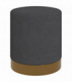 HOMCOM Modern Round Footstool, Fabric Upholstered Foot Rest, Charcoal Grey