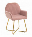 HOMCOM Modern Accent Chair Velvet-Touch Upholstered Armchair Pink