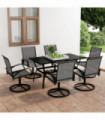 7 Piece Garden Dining Set Textilene and Steel