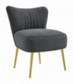 HOMCOM Accent Chair Wingback Armless Chair for Bedroom Grey