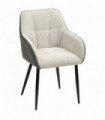 HOMCOM Accent Chair w/ Foot Pads and Chenille Fabric Arm Chair, Cream White