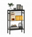 HOMCOM Side Table with Storage, Small Table for Living Room, Bedroom, Black