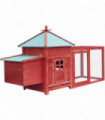 Chicken Coop with Nest Box Red 193x68x104 cm Solid Firwood