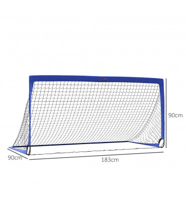 HOMCOM Football Goal Folding Outdoor with All Weather Net 6'x3' Blue