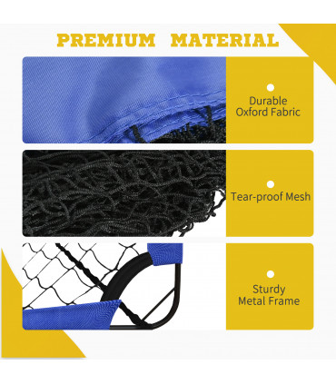 HOMCOM Football Goal Folding Outdoor with All Weather Net 6'x3' Blue