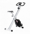 SPORTNOW Folding Exercise Bike with Heart-Rate Sensor for Home Use, Black/White