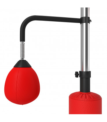 HOMCOM 3-in-1 Punching Bag with 2 Speedballs, 360° Reflex Bar, Red