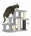 PawHut Cat Tree 2 in 1 Pet Stairs w/ Scratching Tickling Post, Light Grey