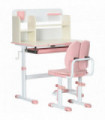 HOMCOM Kids Desk and Chair Set with Storage Shelves, Washable Cover - Pink