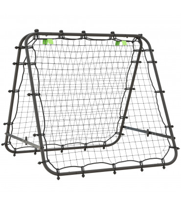HOMCOM Rebounder Net Football Target Goal with Adjustable Angles, Black