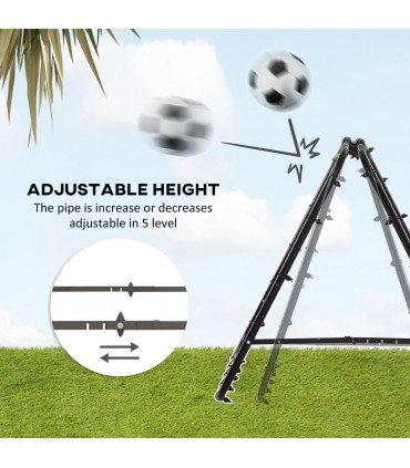 HOMCOM Rebounder Net Football Target Goal with Adjustable Angles, Black