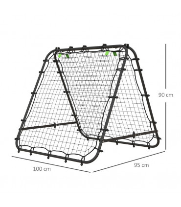 HOMCOM Rebounder Net Football Target Goal with Adjustable Angles, Black