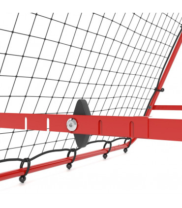 HOMCOM Rebounder Net Football Target Goal with Adjustable Angles, Red