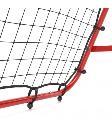 HOMCOM Rebounder Net Football Target Goal with Adjustable Angles, Red