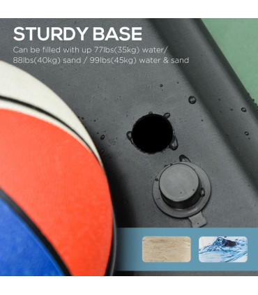 HOMCOM Adjustable Basketball Hoop Stand w/ Wheels and Weight Base Blue