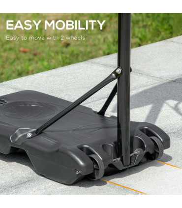 HOMCOM Adjustable Basketball Hoop Stand w/ Wheels and Weight Base Blue