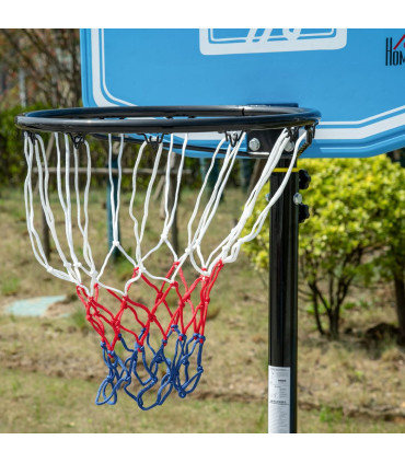 HOMCOM Adjustable Basketball Hoop Stand w/ Wheels and Weight Base Blue