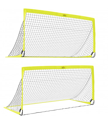 HOMCOM Football Goal Folding Outdoor with All Weather Net 6'x3' Yellow