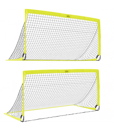 HOMCOM Football Goal Folding Outdoor with All Weather Net 6'x3' Yellow