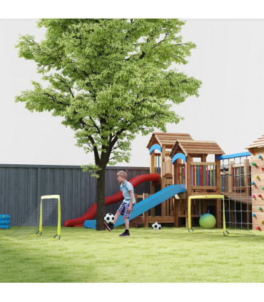 HOMCOM Football Goal Folding Outdoor with All Weather Net 6'x3' Yellow