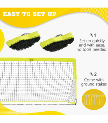HOMCOM Football Goal Folding Outdoor with All Weather Net 6'x3' Yellow