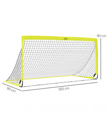 HOMCOM Football Goal Folding Outdoor with All Weather Net 6'x3' Yellow