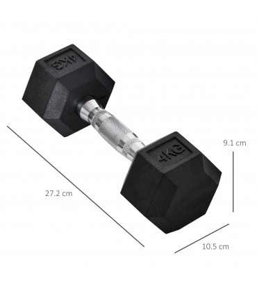 Hexagonal Dumbbells Kit Weight Lifting Exercise for Home Fitness 2x4kg HOMCOM