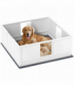 PawHut Dog Whelping Box with Whelping Pad, Adjustable Entrance, 124 x 120cm