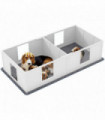 PawHut Whelping Box for Dogs with Whelping Pad, Two Room Design, 196 x 96cm