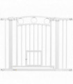 PawHut Stair Gate with Cat Door, Adjustable Width 76-104cm & 77cm Tall