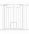 PawHut Stair Gate with Cat Door, Adjustable Width 76-104cm & 96cm Tall