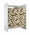 Firewood Rack White 80x35x100 cm Tempered Glass