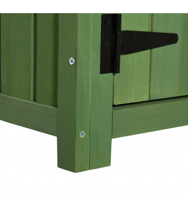 Outsunny Wooden Garden Storage Shed Tool Storage Box, 77 x 54 x 179 cm, Green