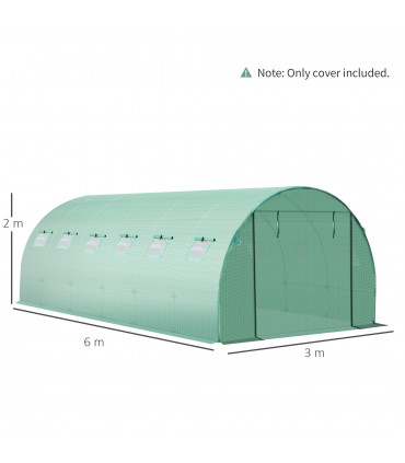 6 x 3 x 2m Greenhouse Replacement Cover ONLY for Tunnel Greenhouse