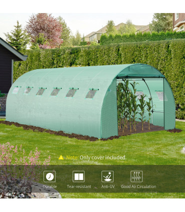 6 x 3 x 2m Greenhouse Replacement Cover ONLY for Tunnel Greenhouse