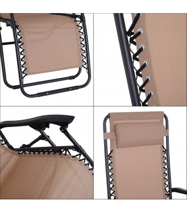 Zero Gravity Chair Adjustable Patio Lounge Chair Recling Seat