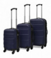 vidaXL Three Piece Hardcase Trolley Set Blue 45.5/55/66 cm