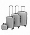 Four Piece Hardcase Trolley Set Silver