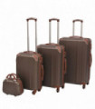 vidaXL Four Piece Hardcase Trolley Set Coffee