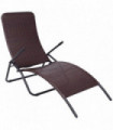 Folding Sun Lounger Poly Rattan Brown
